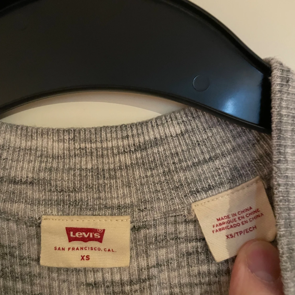 Grå ribbad långärmad tröja Levi's XS - 2