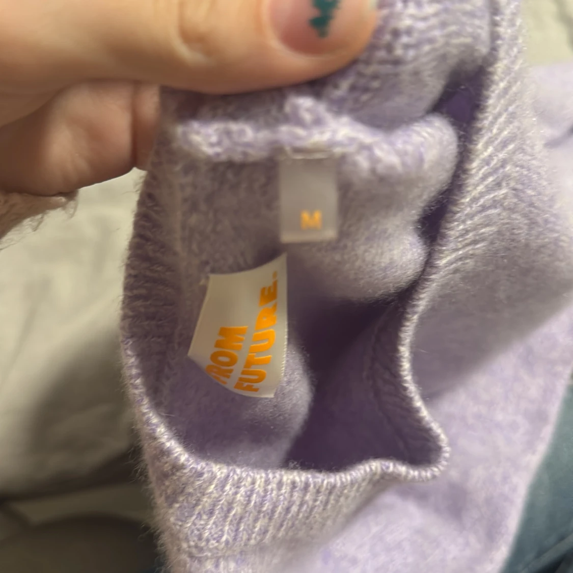 Ljuslila stickad tröja From Future - 3