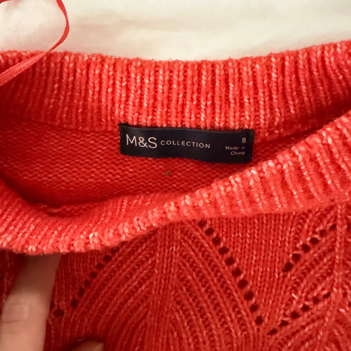 Orange stickad tröja från M&S Collection - 1