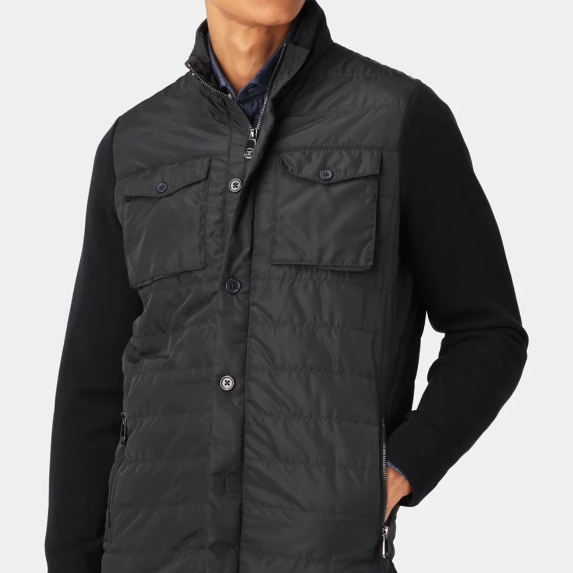 Mörkblå hybrid jacka från less worries. - 2