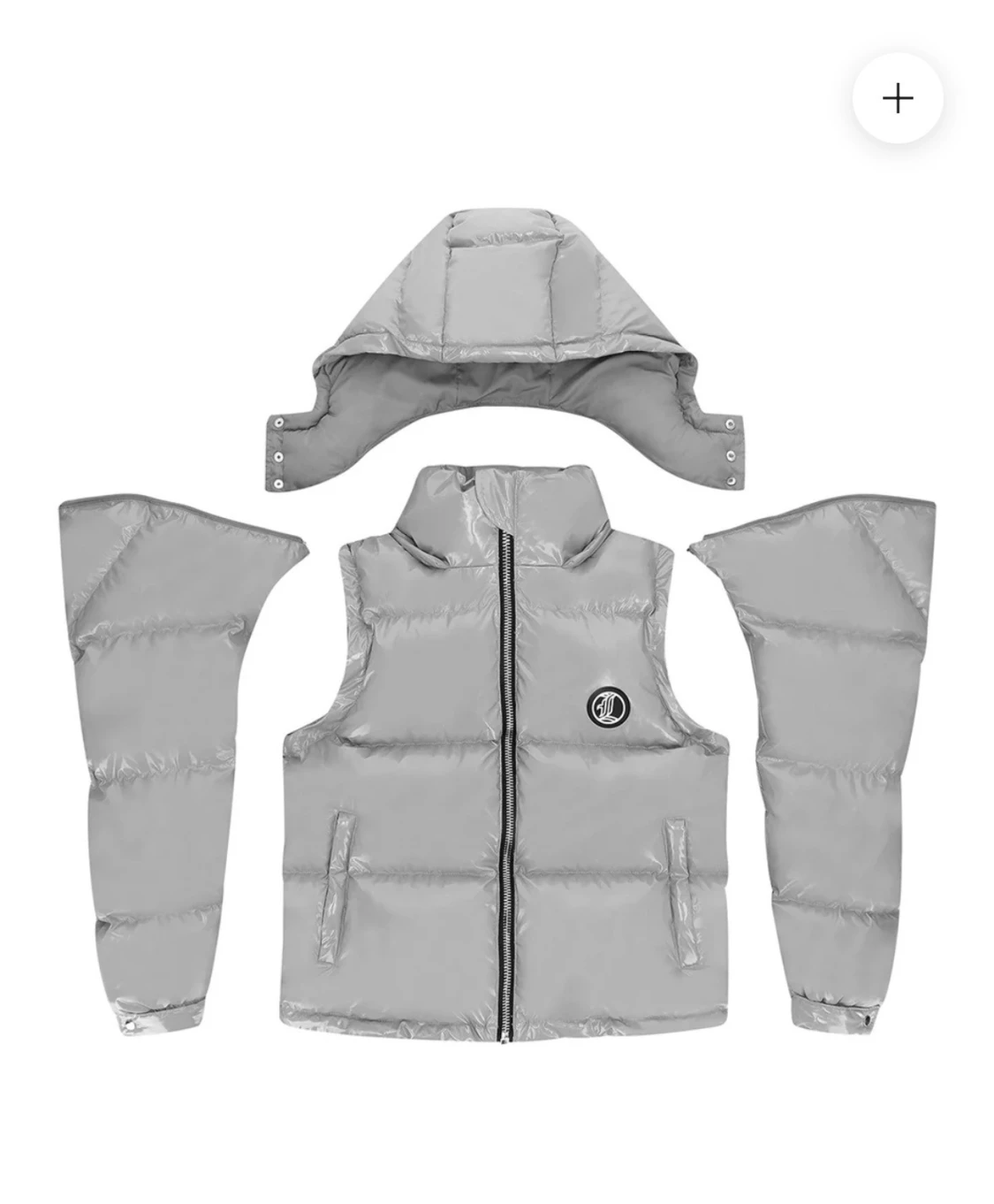 GRAFFITI PUFFER JACKET - GRAY - 2