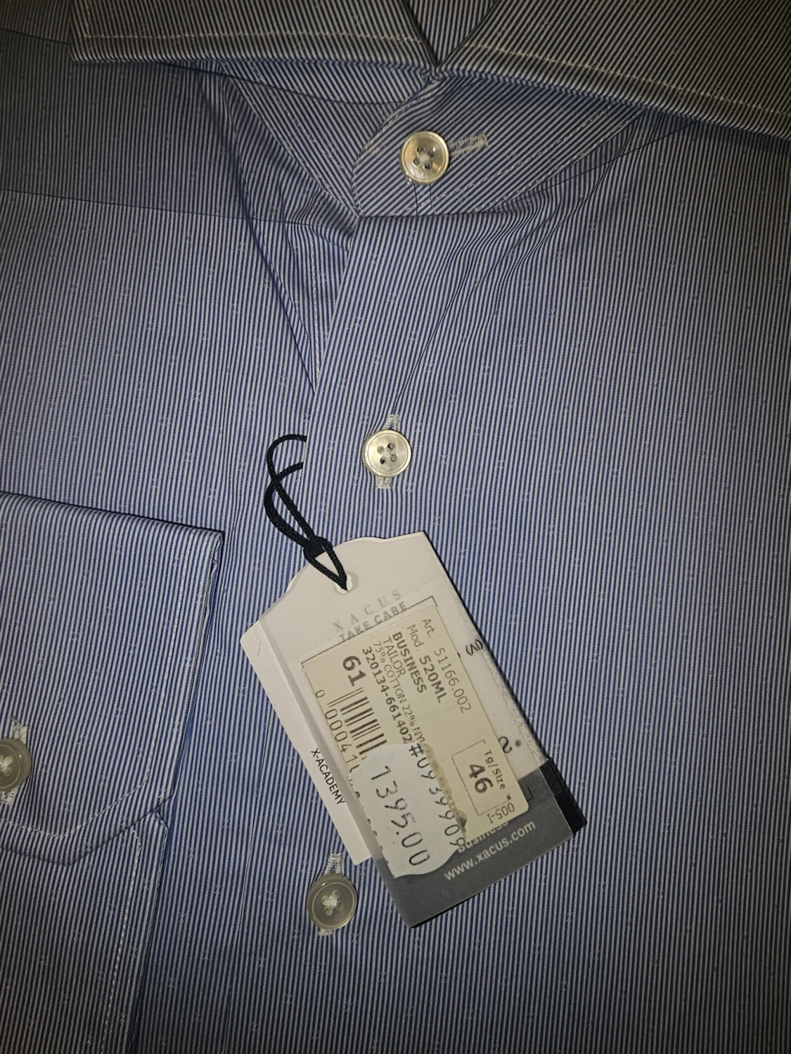 Blårandig skjorta från Xacus, strl 46 - 1