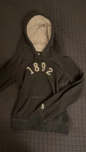 y2k fodrad abercrombie & fitch hoodie fur teddy - Cozy dark grey Abercrombie & Fitch slim fitting hoodie with soft teddy material inside the hood. Size S!  Features the classic white “1892” logo on the chest and a small moose logo on the sleeve. Good condition!     #2000s #abercrombie #abercrombieandfitch #vintage #swag #rare #y2k #baddie #hoodie #streetwear #alternative #emo #pinterest