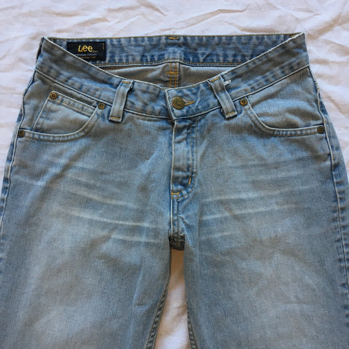 Vintage ljusblå midwaist bootcut jeans, Lee - 3