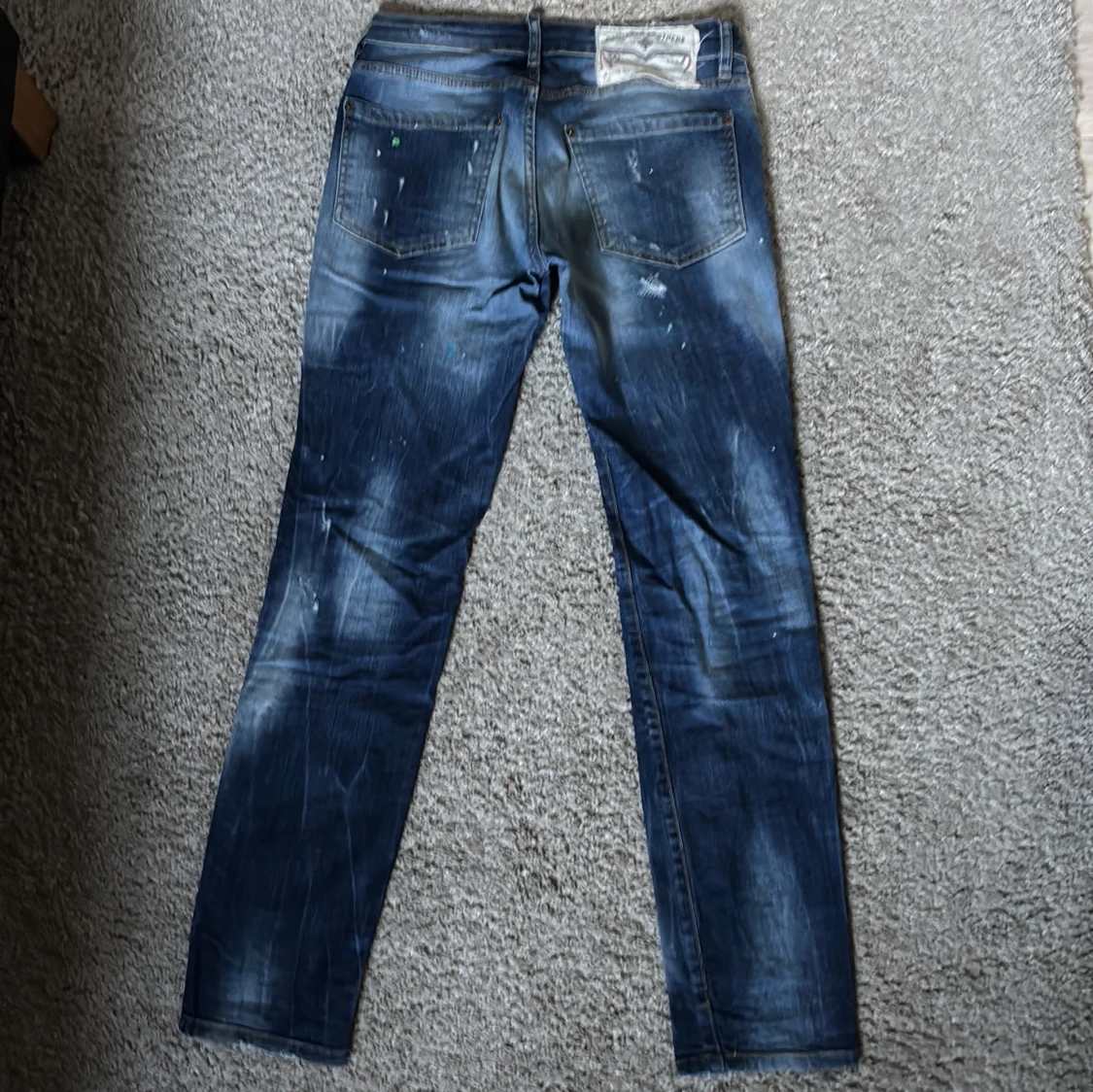 Dsquared2 blå jeans med slitningar - 1