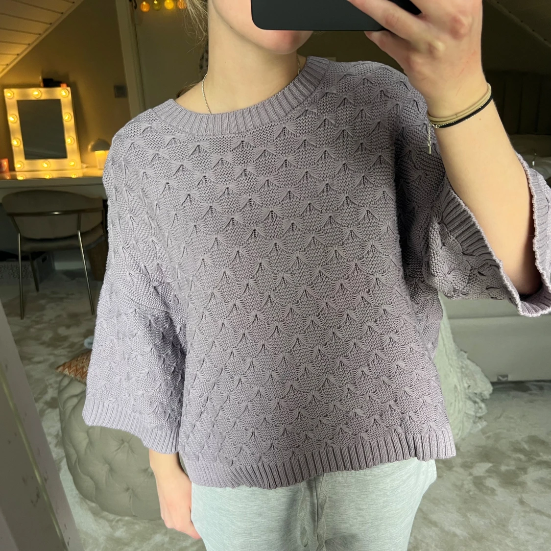 Trekvertsärmad tröja 