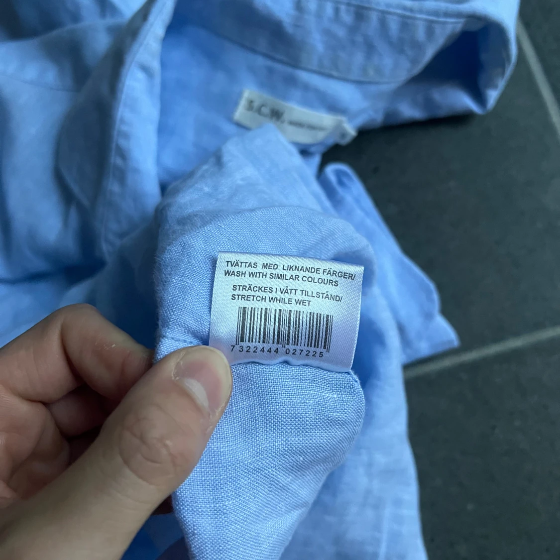 Ljusblå linneskjorta från SCW - 4