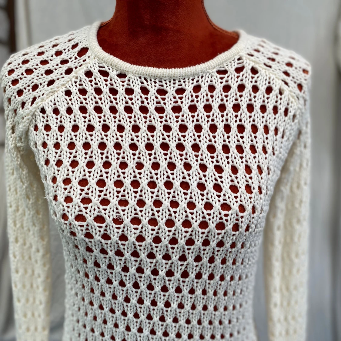 Vit stickad tröja från Lindex XS - 1