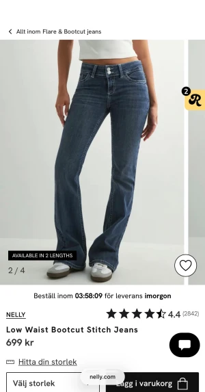 Jeans - Säljer ett par fina jeans från Nelly, få gånger använda. Storleken är 34 short✨