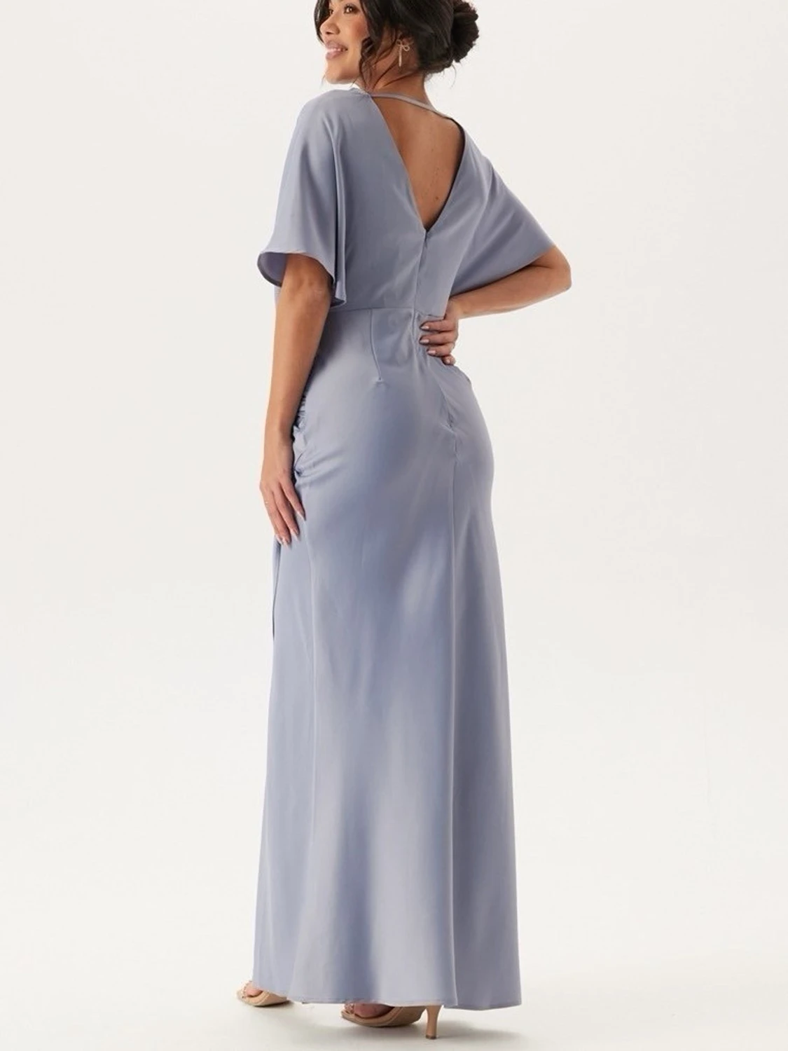 Satin wrap balklänning - 3