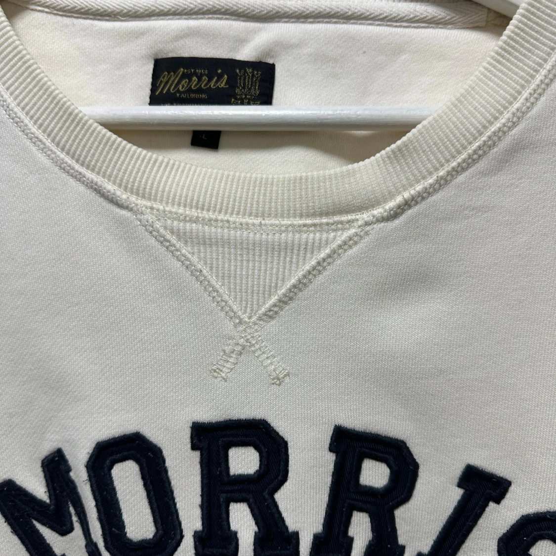 Vit sweatshirt från Morris, storlek L - 1
