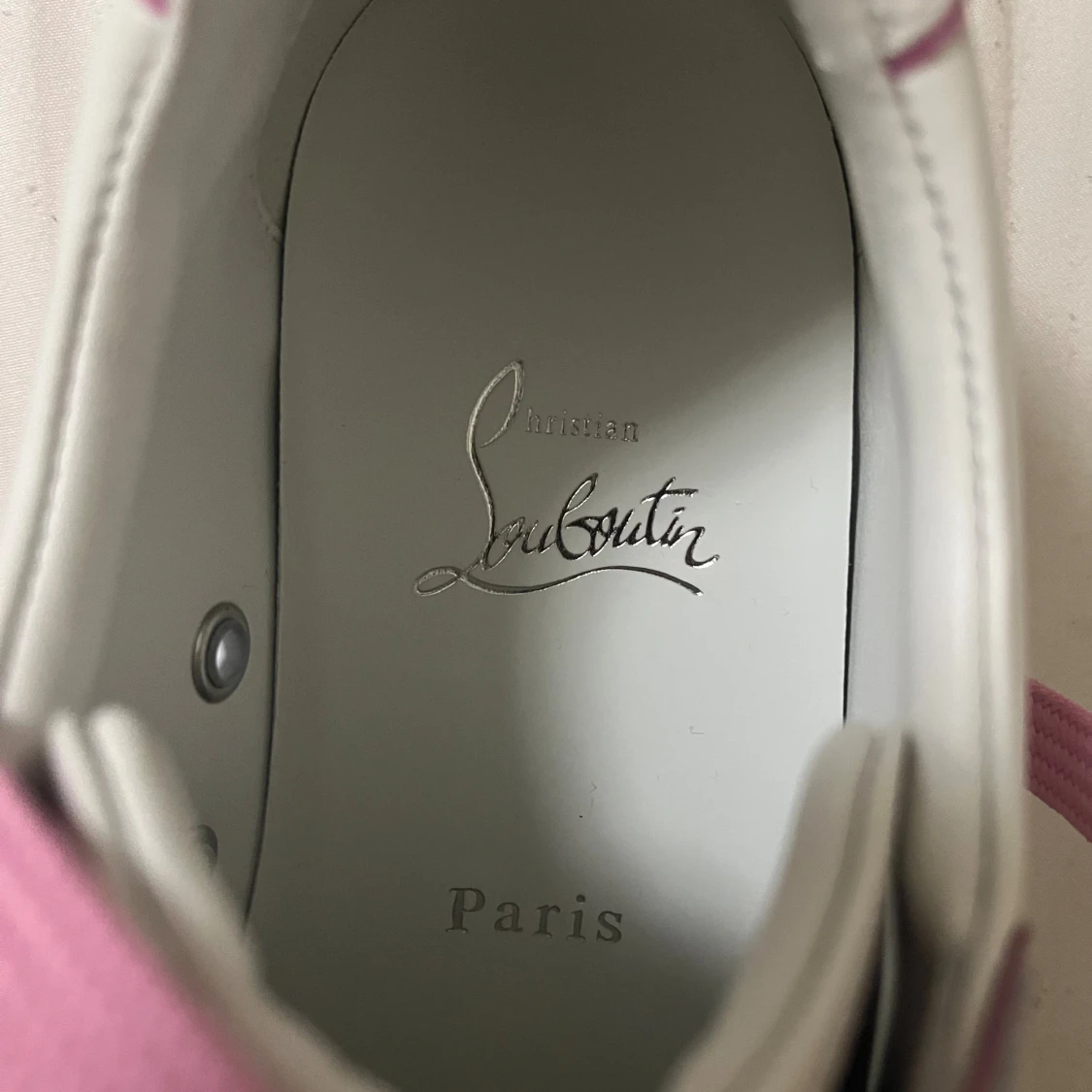 Christian Louboutin vita och rosa sneakers - 1