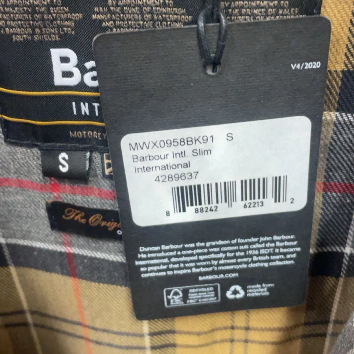 Svart Barbour International jacka S - 1