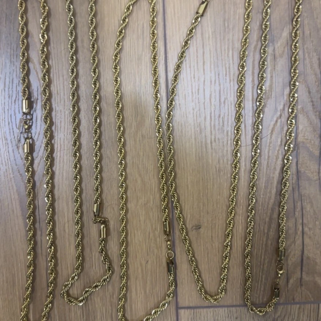 18k guldplatersd kedja 60cm,7mm - 1