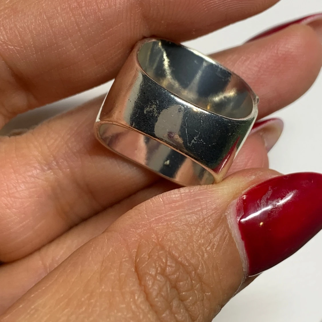 Bred silverring med hus och träd - 3