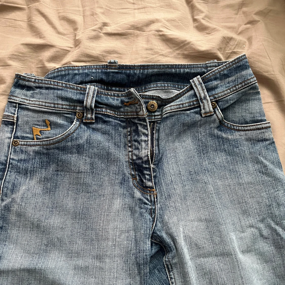 CLARA ljusblå jeans med broderi