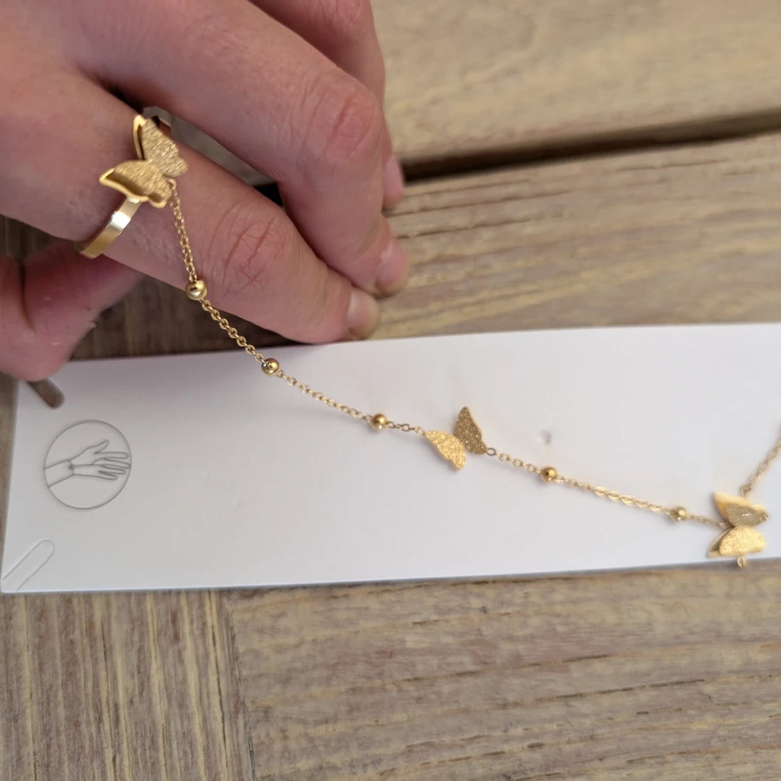 Armand med ring rostfritt stål  - 2