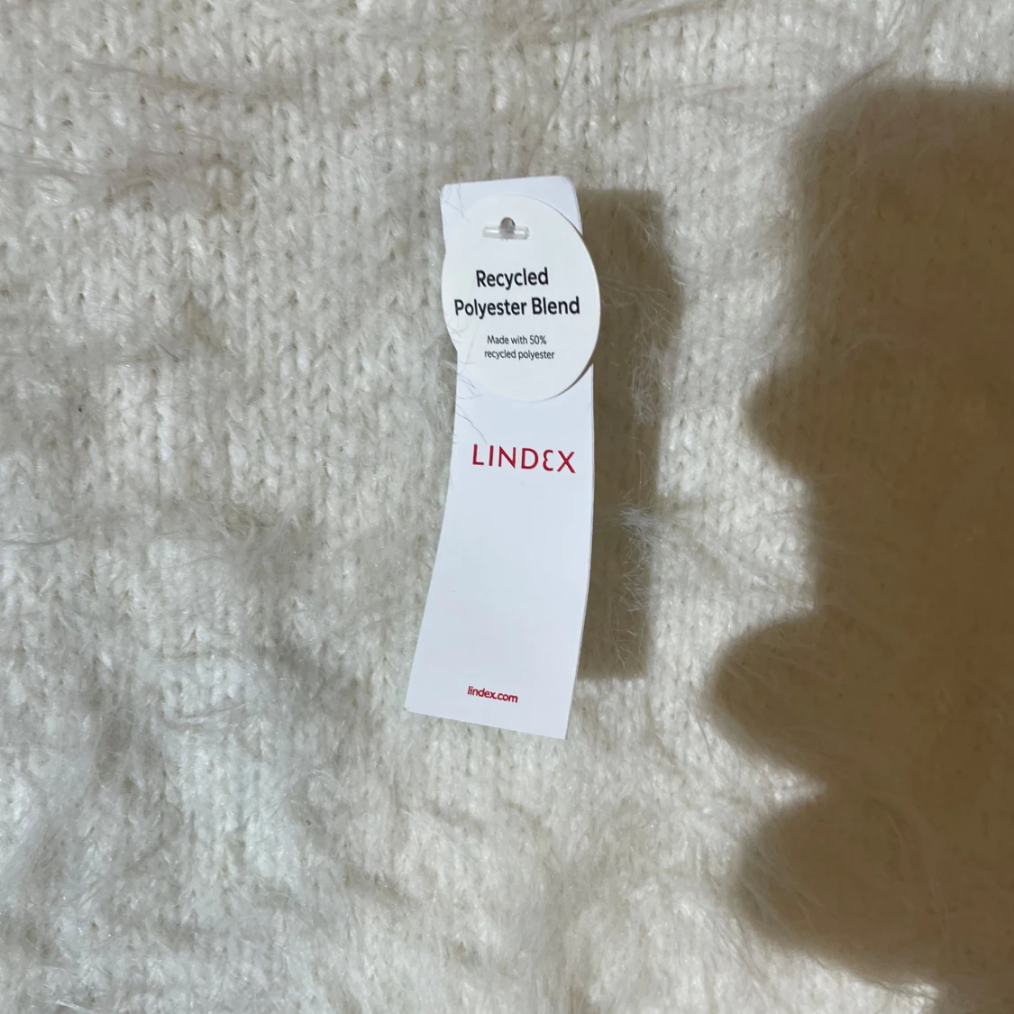 Vit fluffig stickad linnetopp Lindex - 3