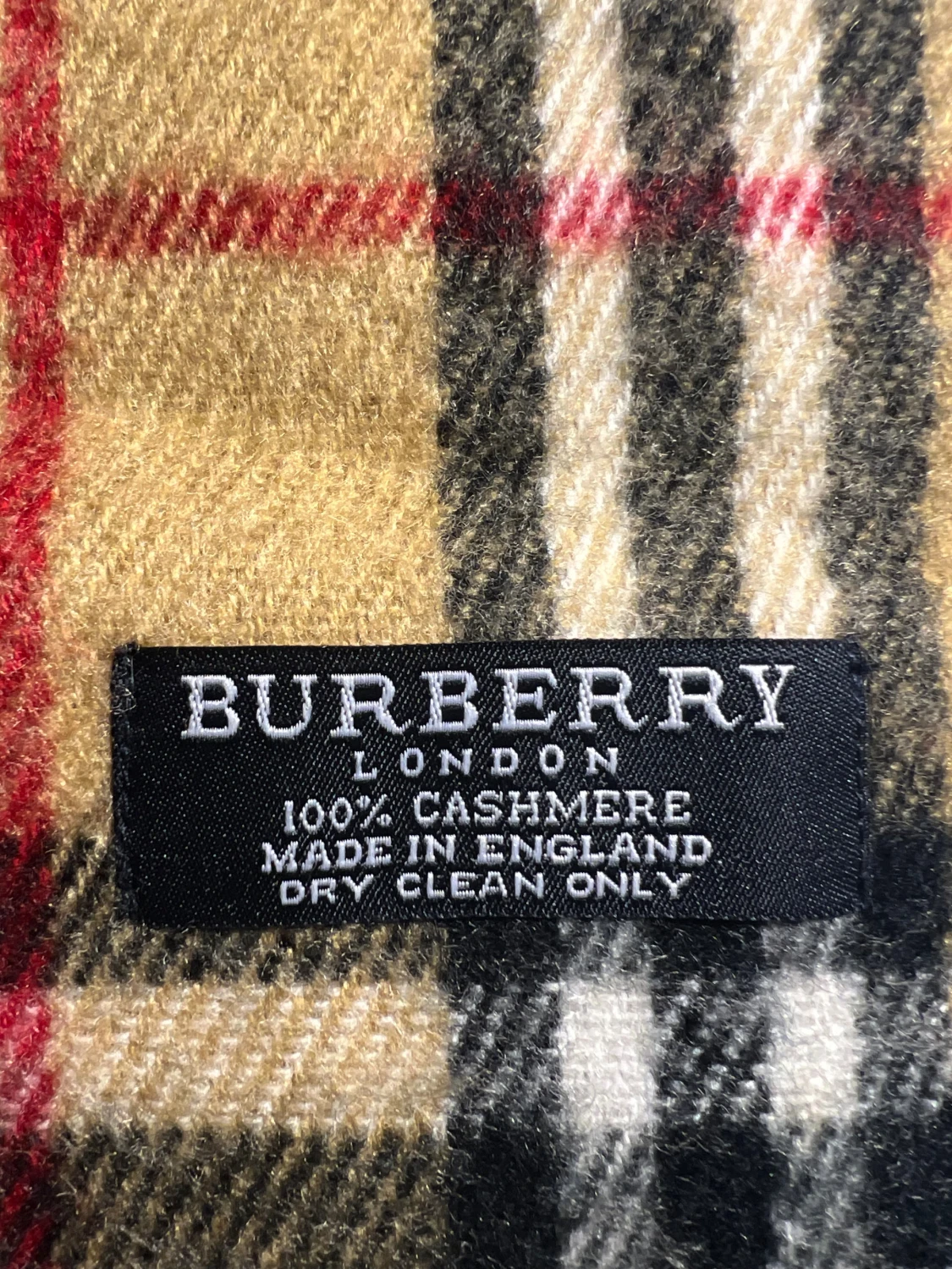 Rutig Burberry cashmere halsduk - 1