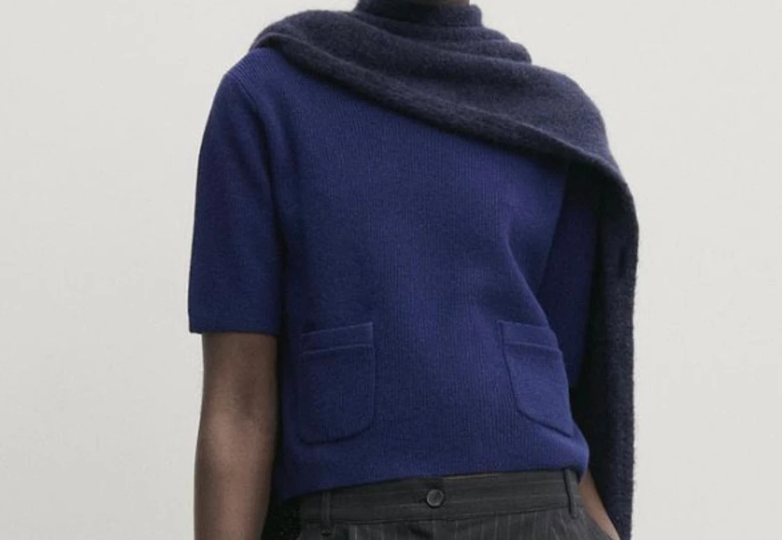 Stickad kortärmad från Massimo Dutti