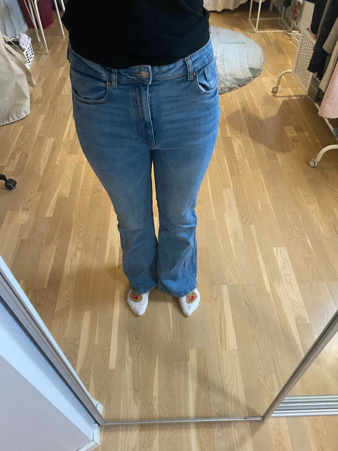 Blå bootcut jeans från Zara, strl 42 - 3