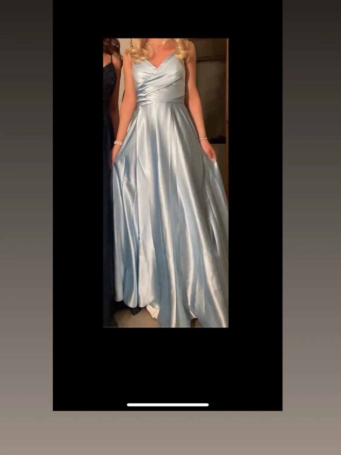 Ljusblå balklänning med snörning - 6