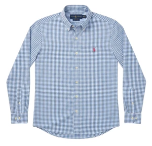 Polo skjorta - Blå och vit polo skjorta i mycket bra skick