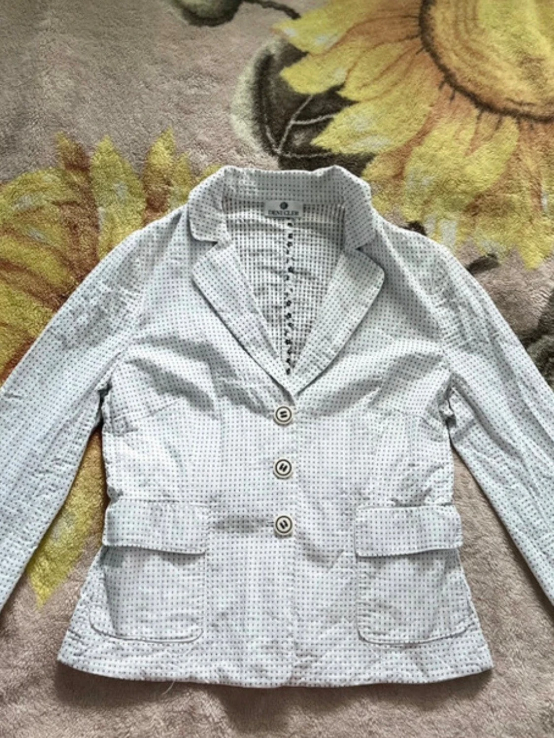 Vit rutig kavaj från Deni Cler