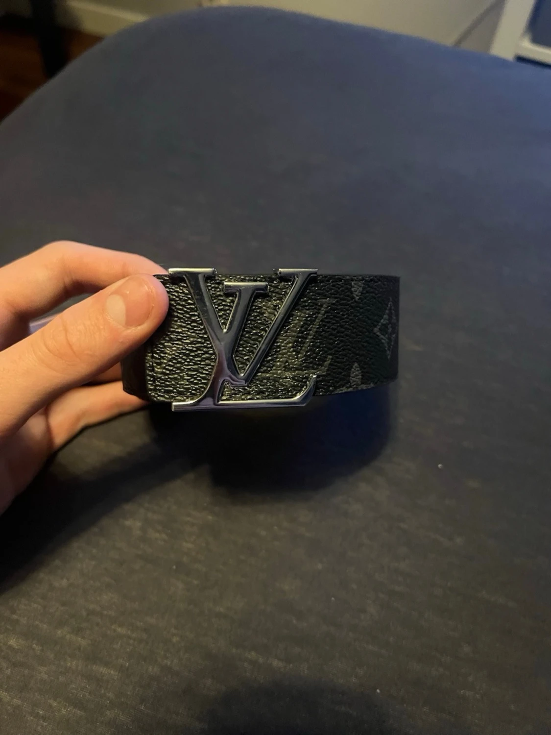 Snyggt svart bälte med orange box - 4