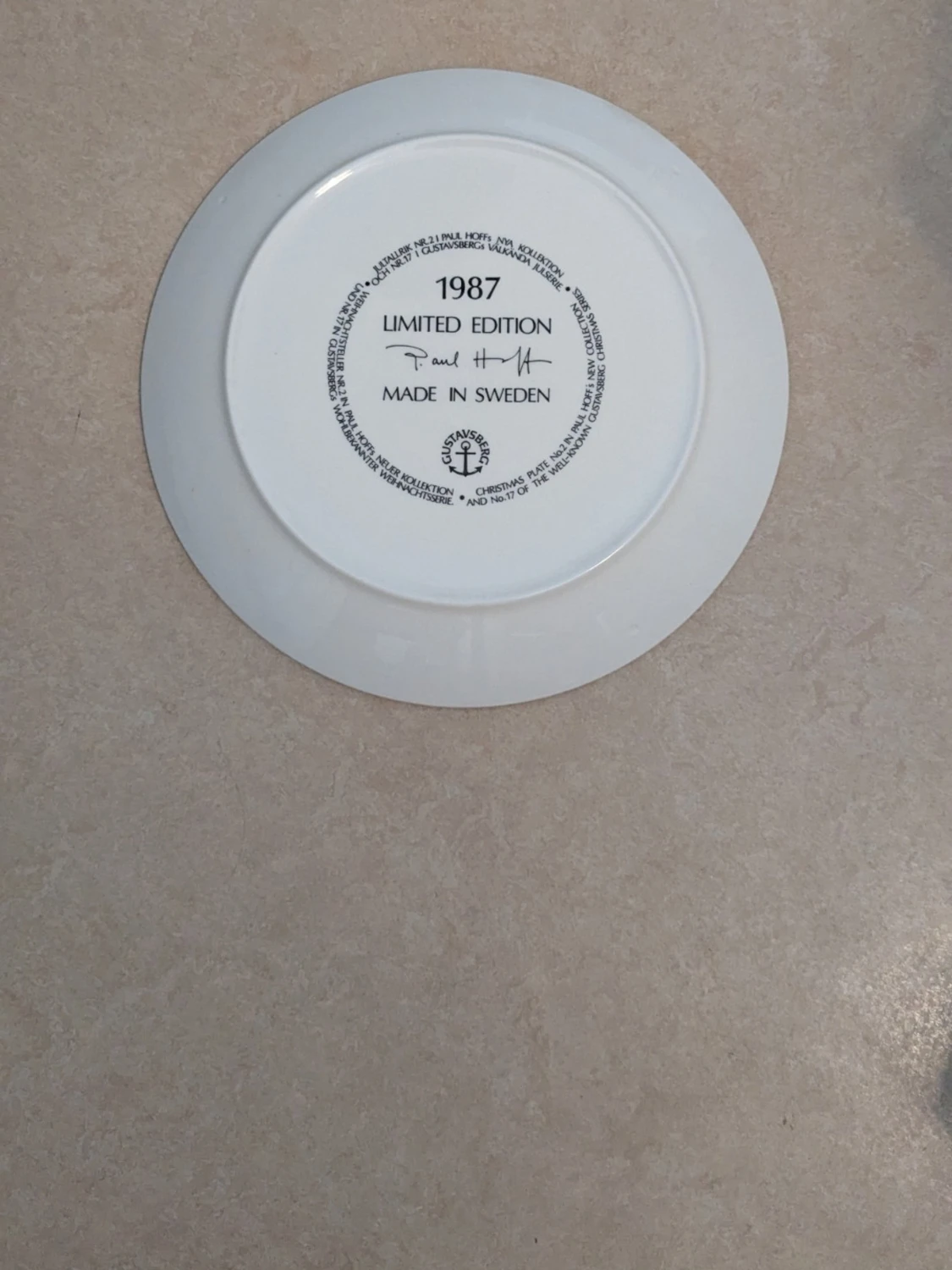 Jultallrik nr 21 - 1987 Limited edition av Paul Hoff  - 5