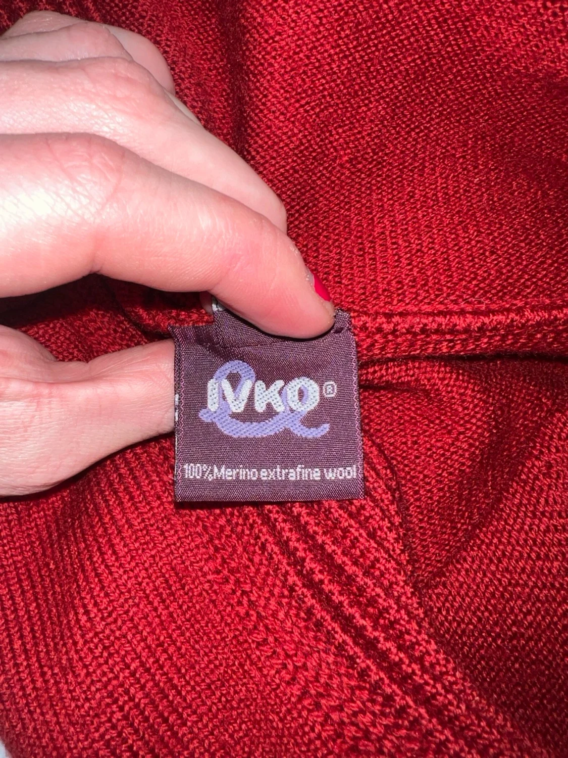 Röd stickad klänning Ivko - 6