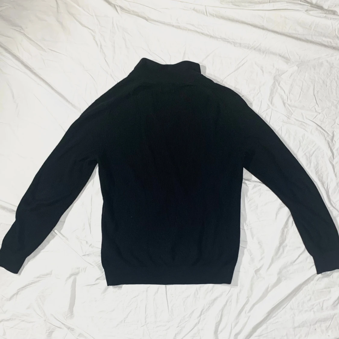 Svart ribbad half zip-tröja H&M - 1