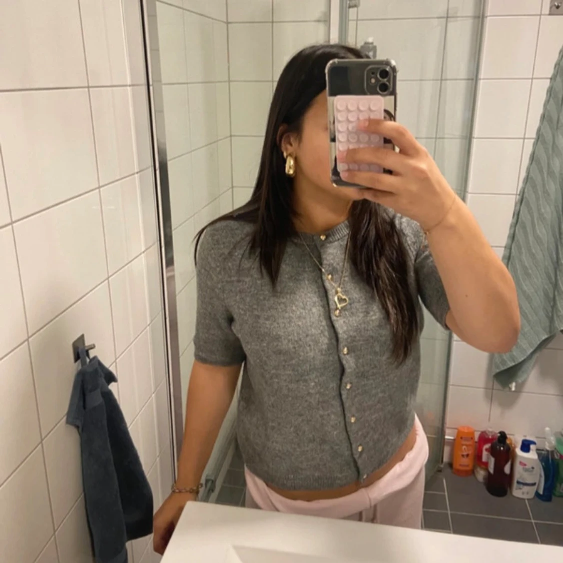 Grå stickad kofta från H&M - 2