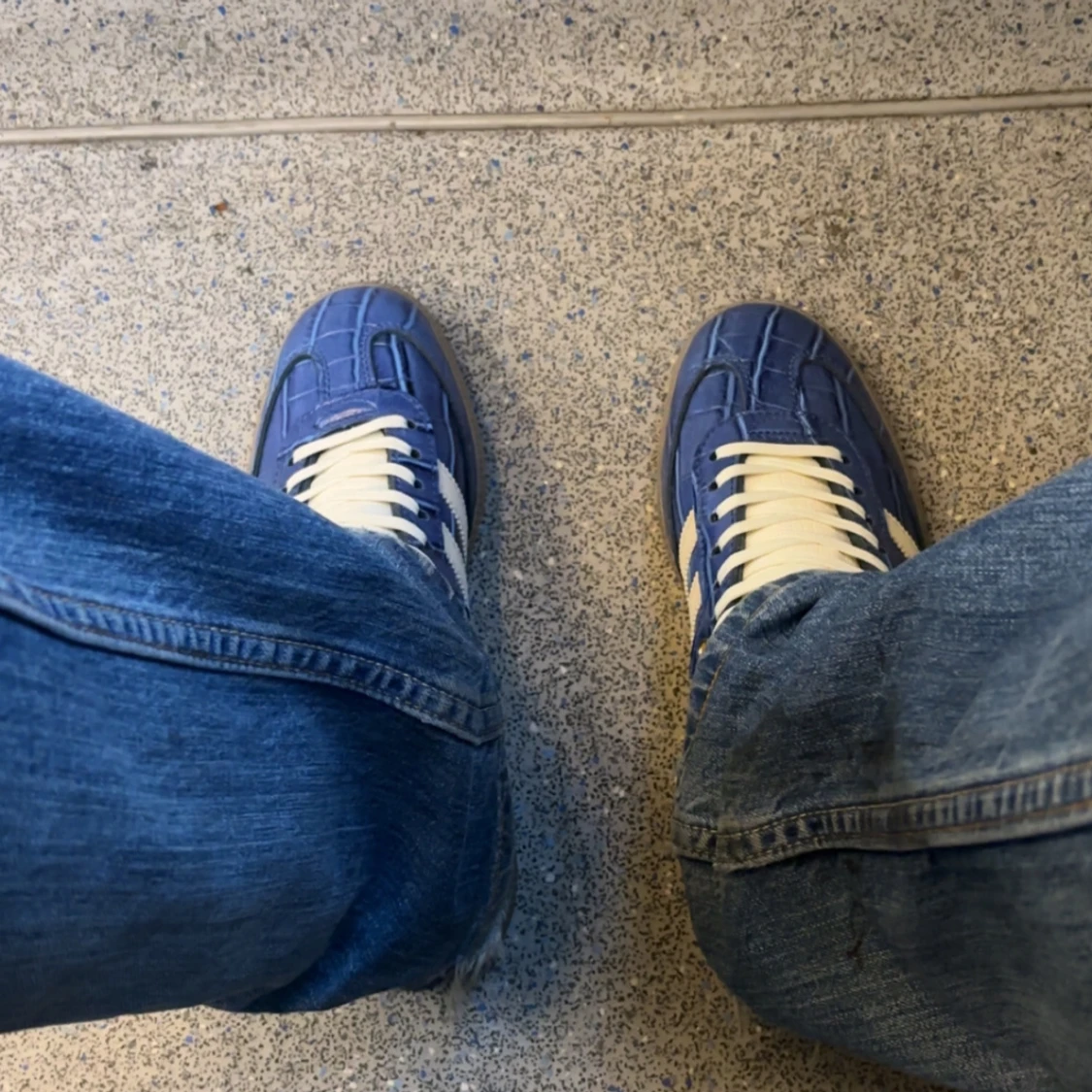 Wales Bonner navy croc  - 1