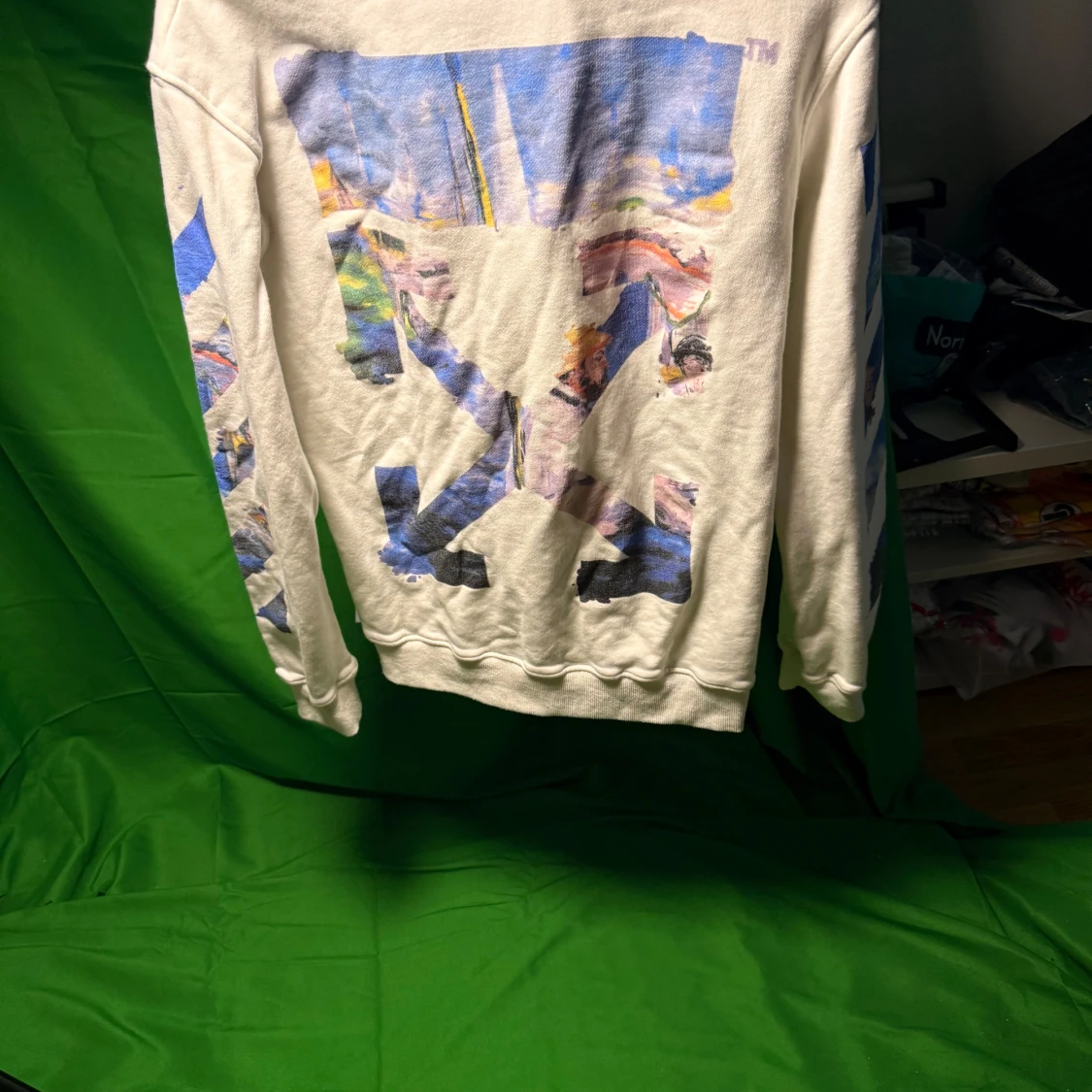 Vit Off-White tröja med konsttryck - 2