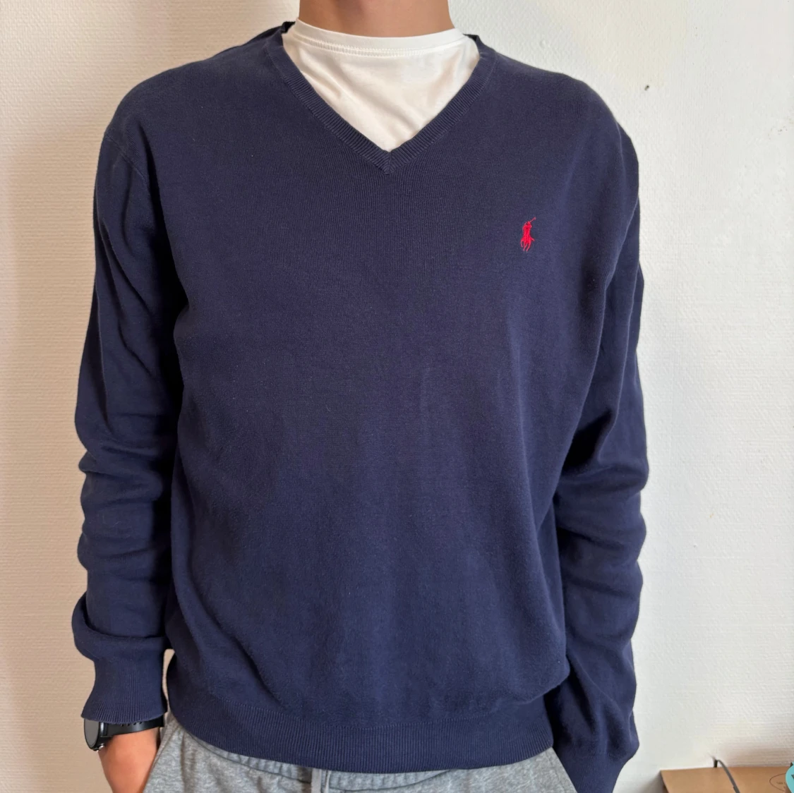 Stickad v-ringad Ralph Lauren