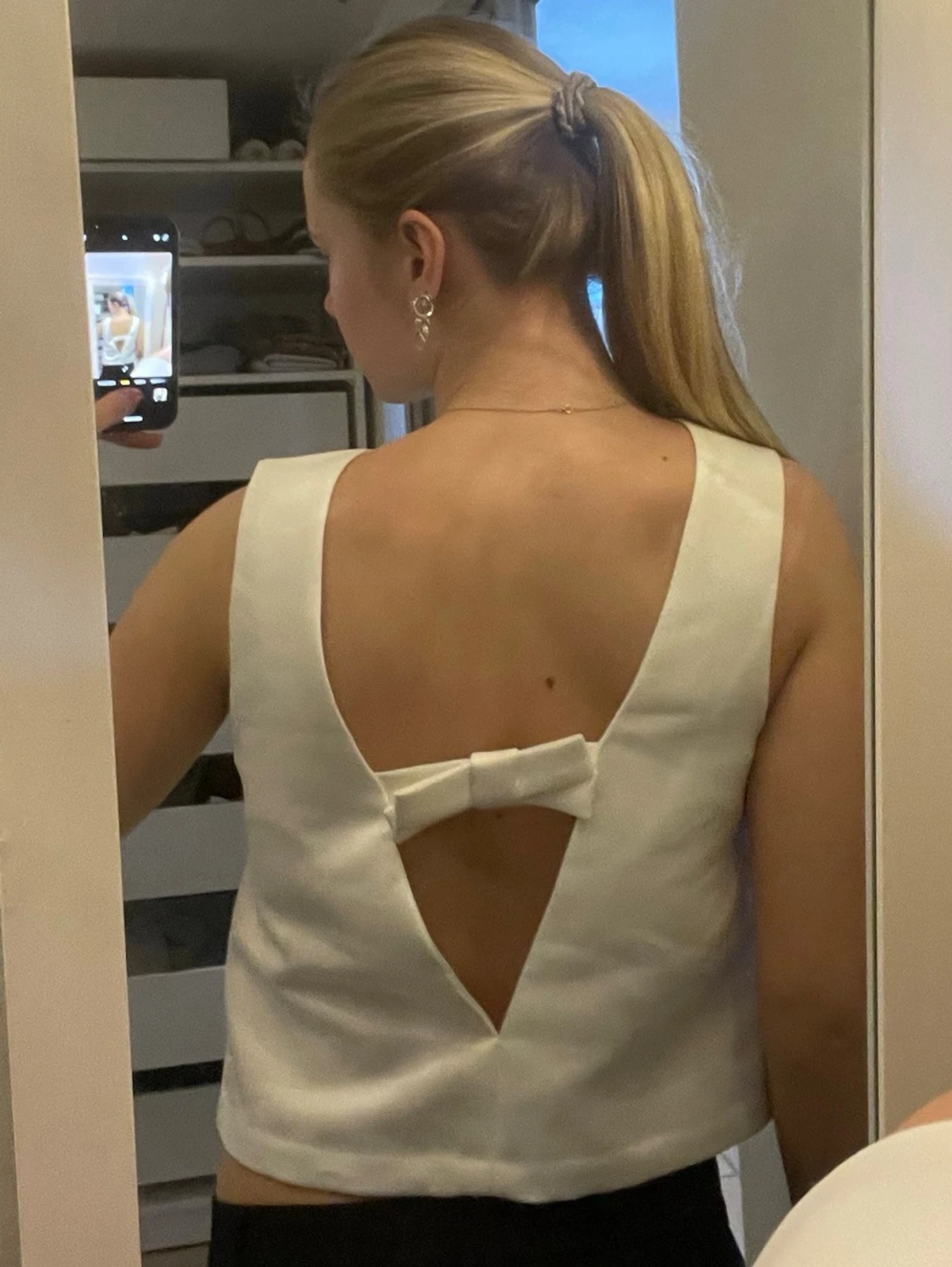 Vit croppad linnetopp från H&M - 2