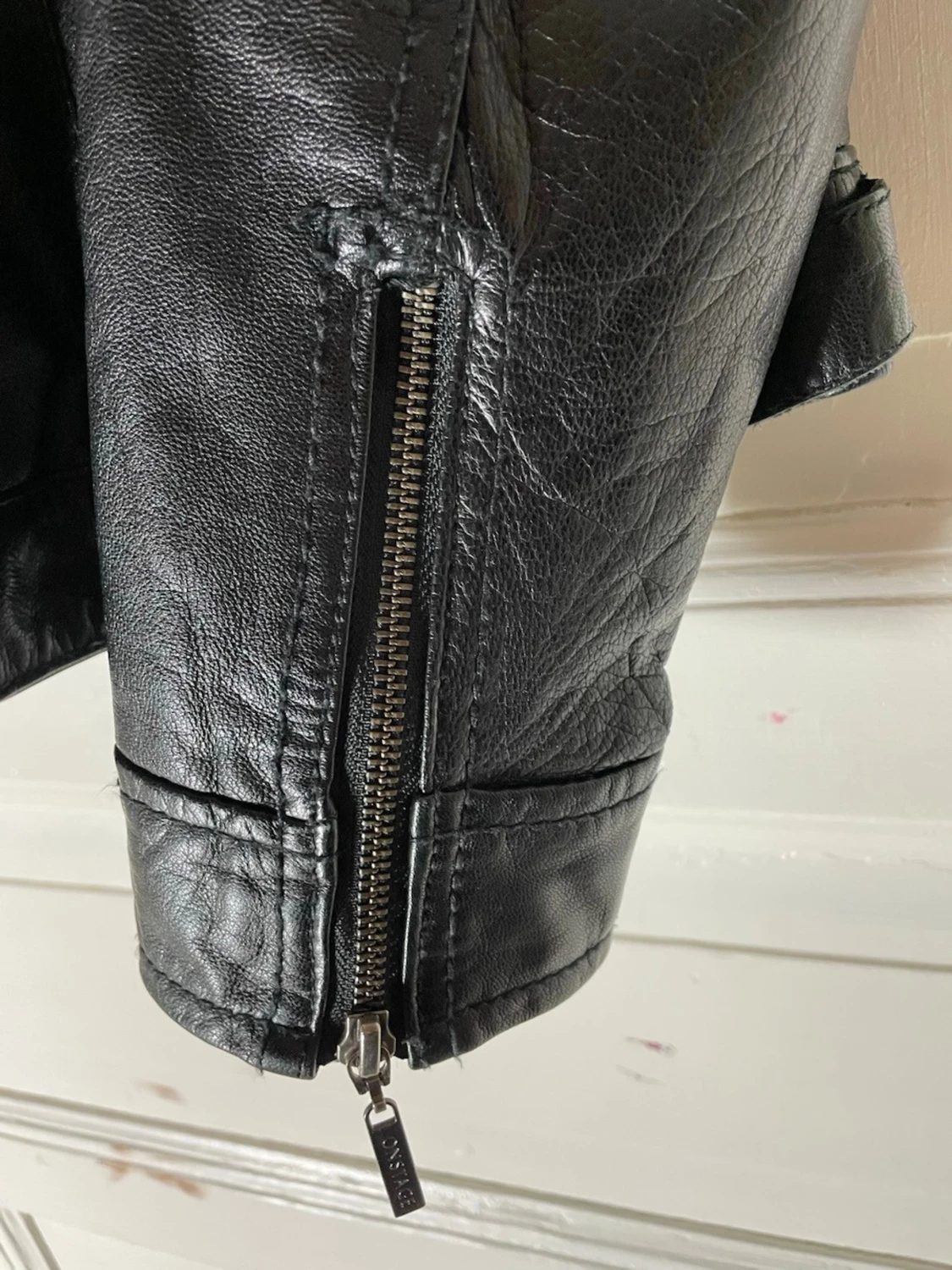 Svart skinnjacka med teddykrage Onstage - 6