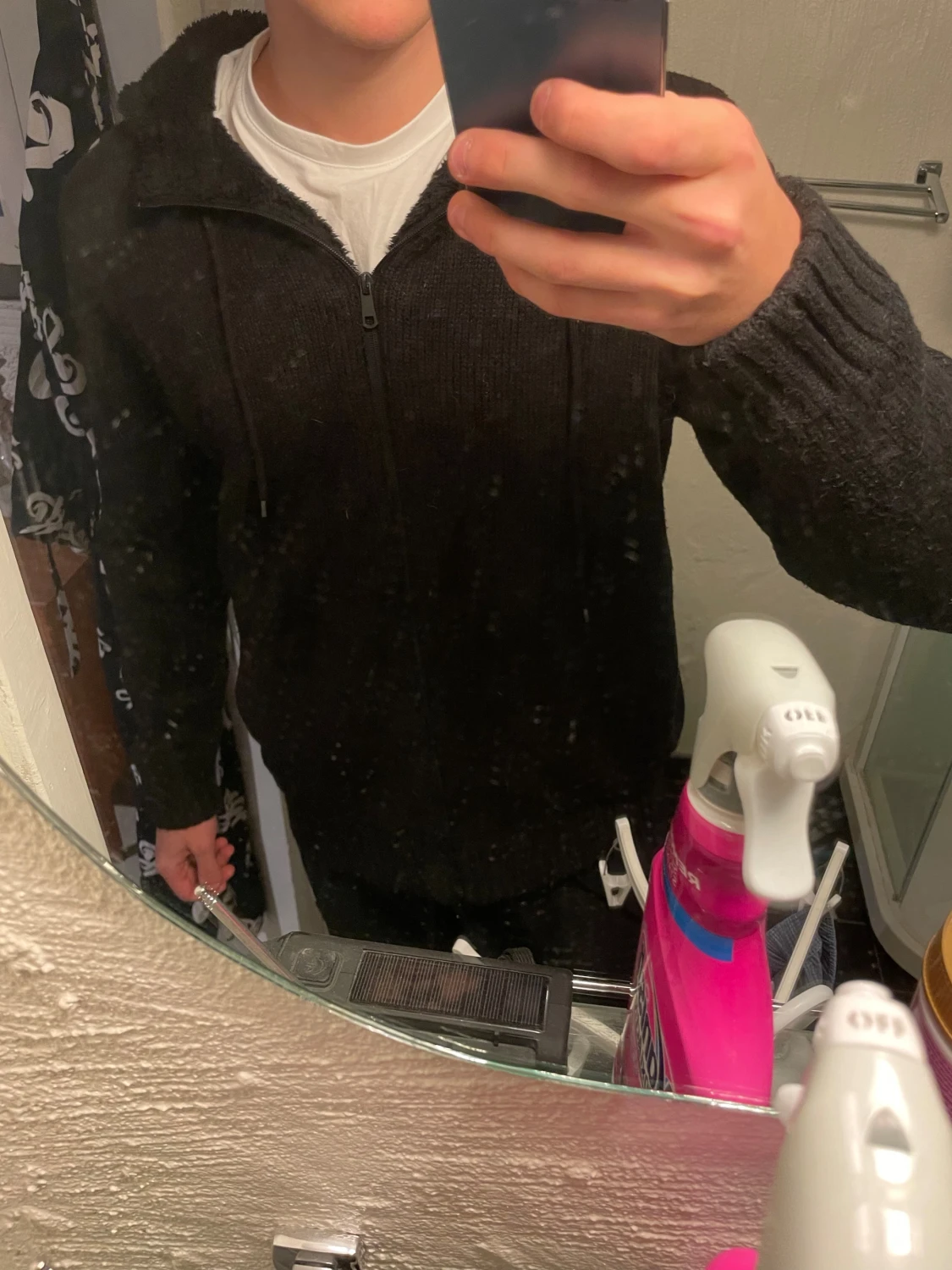 Stickad cardigan med päls - 2