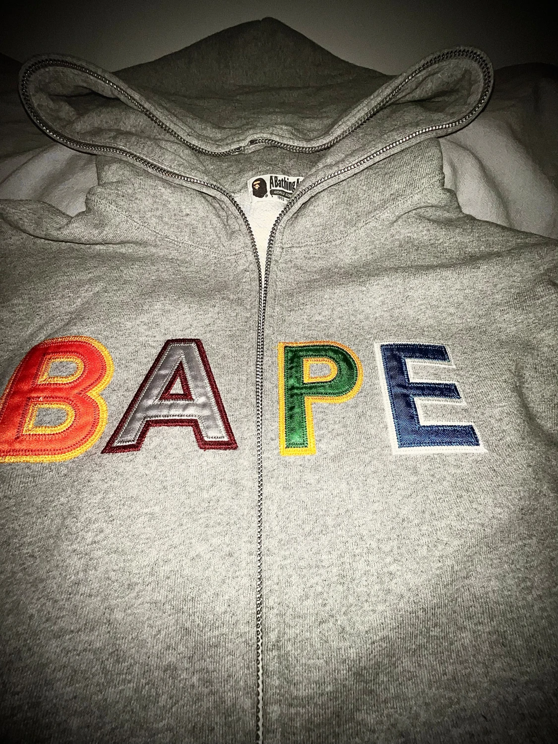 BAPE Appliqué Full Zip Hoodie Grå (RARE) - 1