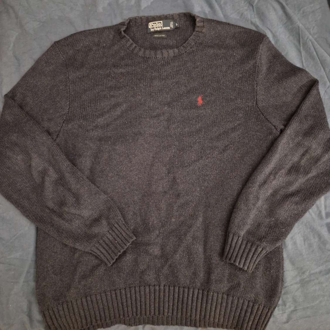 Mörkblå stickad tröja Polo Ralph Lauren