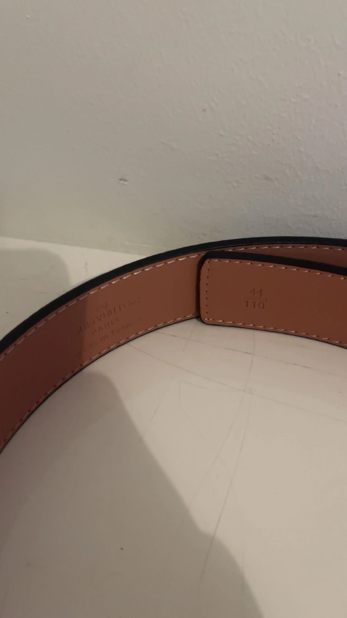 Lvbälte rutig svart skinnbälte - 1