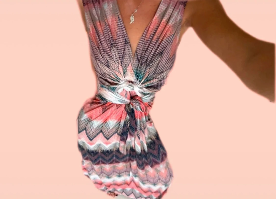 Mönstrad långklänning Ilse Jacobsen