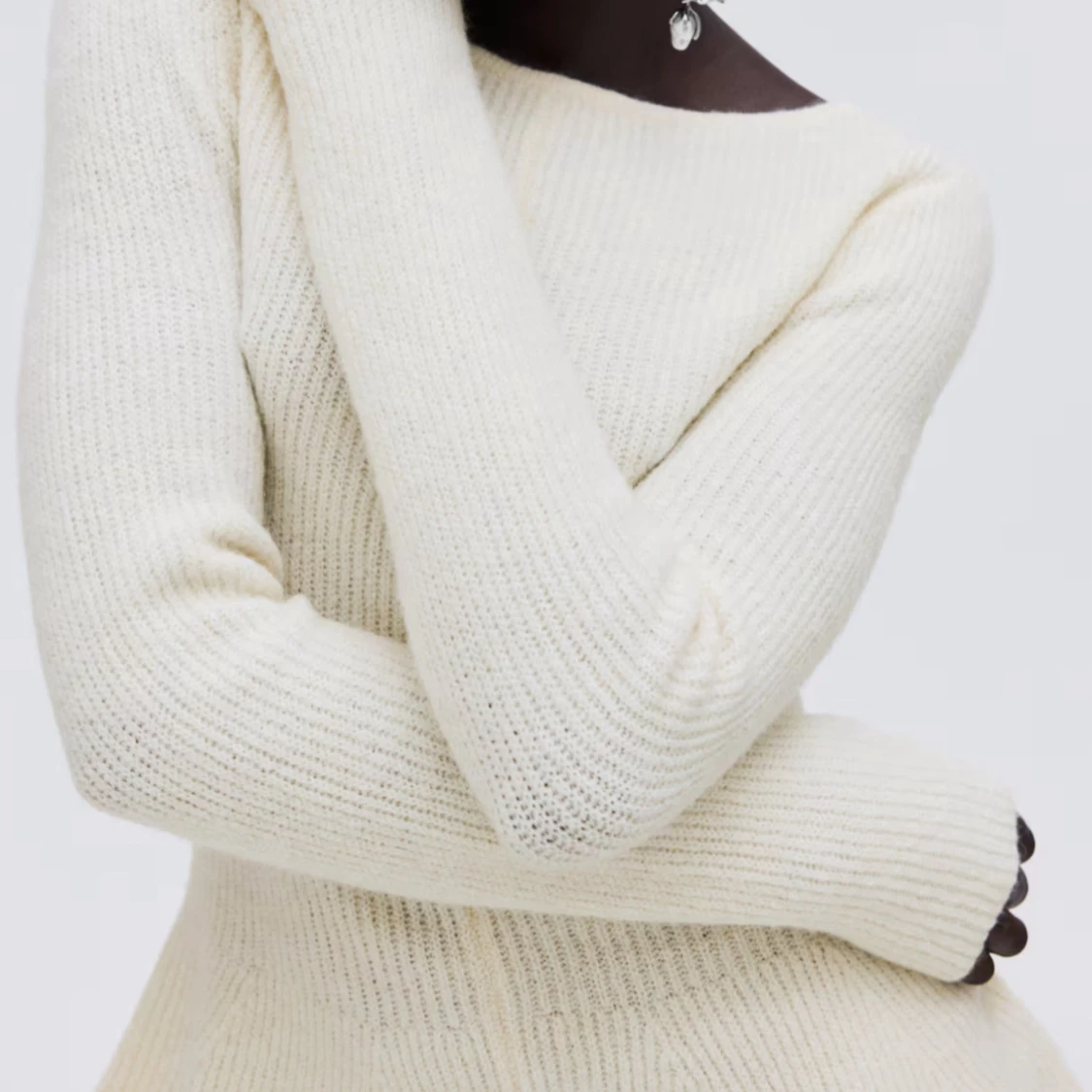 Superfin figursydd stickad tröja🤍