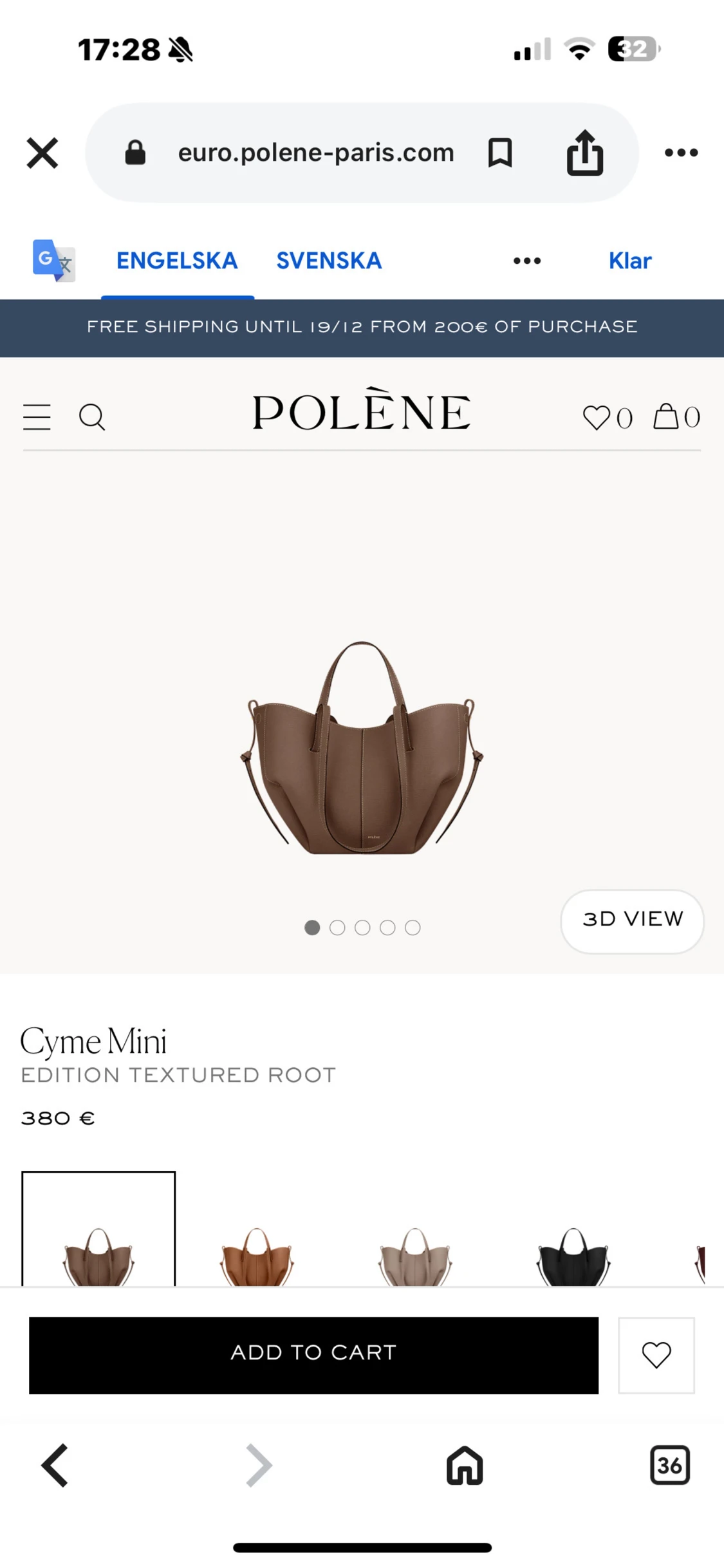 Brun handväska Polène Cyme L  - 1