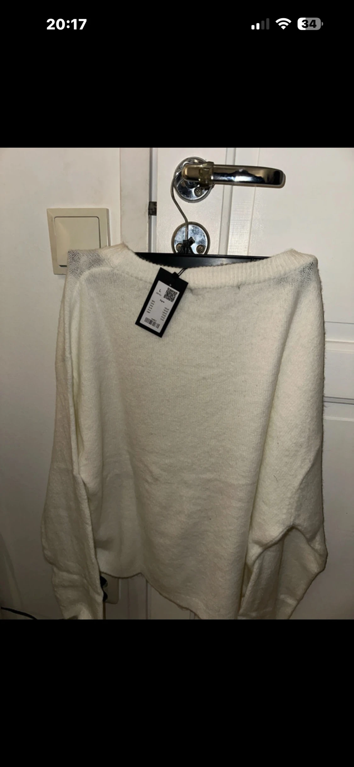 Vit stickad tröja - 1