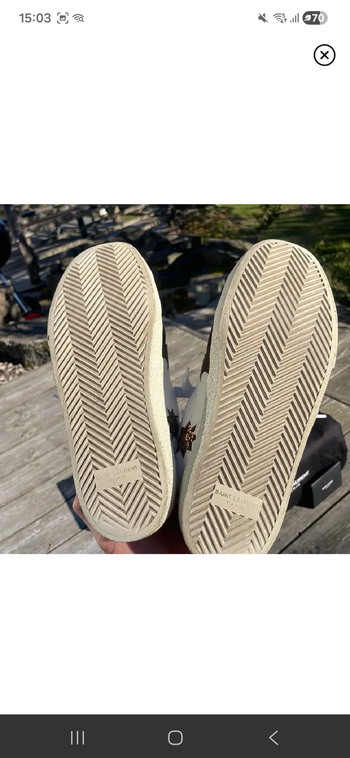 Saint Laurent vita sneakers med leoparddetalj - 3