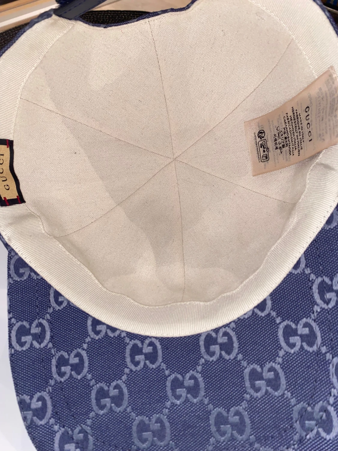 Blå keps från Gucci med GG-mönster - 4