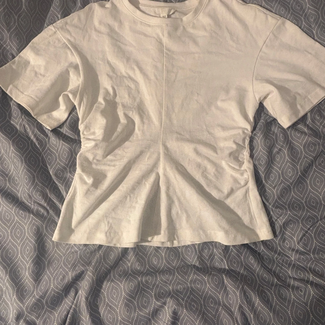 Vit kortärmad topp i bomull