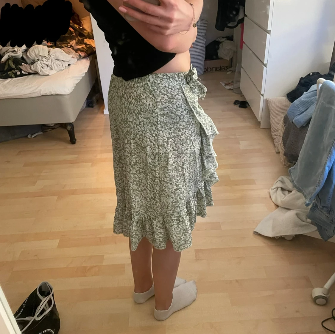 Grön blommig kjol - 1